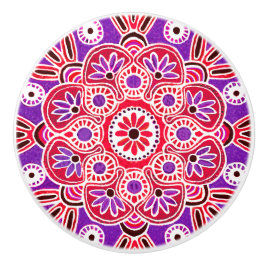 Rode en paarse medaillon Lade trekken Keramische k Knop