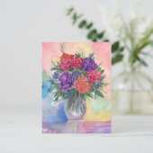 Rode en Paarse Rozen in Vase Briefkaart (Staand voorkant)