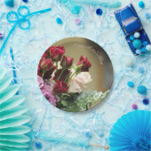 Rode en Paarse Rozen Papieren Bordje (Feest)