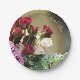 Rode en Paarse Rozen Papieren Bordje