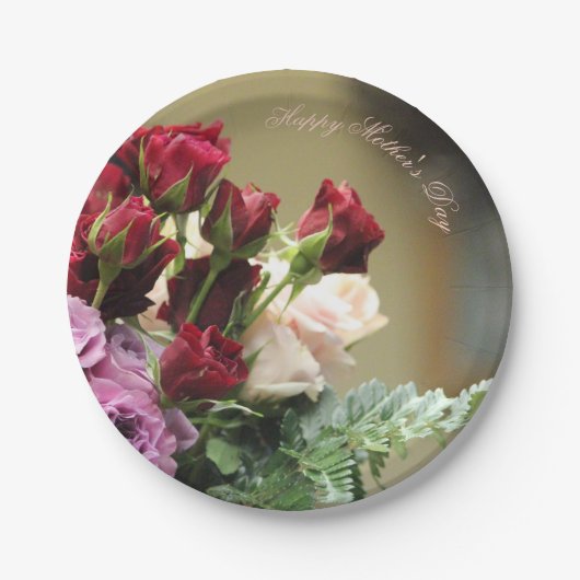 Rode en Paarse Rozen Papieren Bordje (Voorkant)