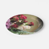 Rode en Paarse Rozen Papieren Bordje (Gekanteld)