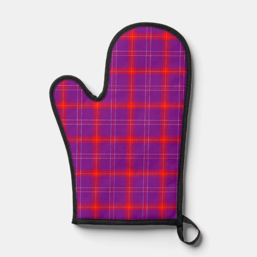 Rode en paarse tartan ontwerp ovenwant (Voorkant)