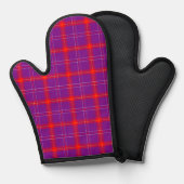 Rode en paarse tartan ontwerp ovenwant (Voorkant / Achterkant)