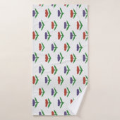 Rode en paarse tulp badhanddoek (Badhanddoek)