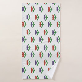 Rode en Paarse tulpenbadhanddoek Badhanddoek