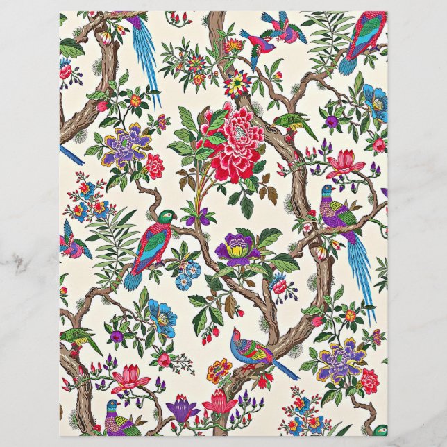 Rode en paarse vintage vogels (Voorkant)