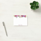 Rode en paarse waterverf bloemen gepersonaliseerd post-it® notes (Kantoor)
