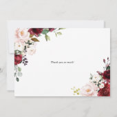 Rode en Paarse Waterverf Floral Garland Wedding Bedankkaart (Achterkant)