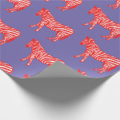 Rode en Paarse Zebra Cadeaupapier (Hoek)