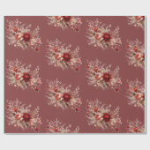 Rode en perzikblush bloem cadeaupapier (Vlak)
