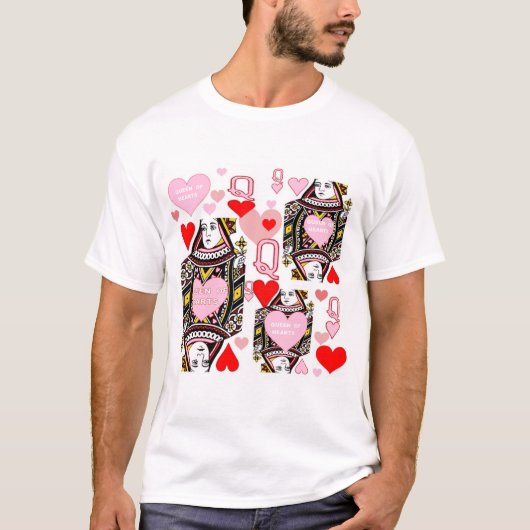 RODE EN PINK KONINGIN VAN KASINO T-SHIRT (Voorkant)