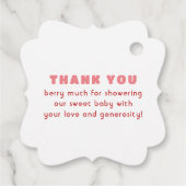 Rode en Roze Aardbei Dank u Bedankjes Labels (Achterkant)