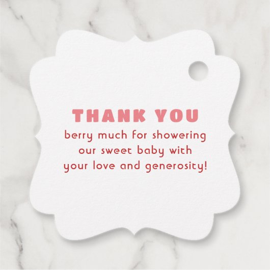 Rode en Roze Aardbei Dank u Bedankjes Labels (Achterkant)