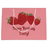 Rode en Roze Aardbeien Custom Groot Cadeauzakje (Voorkant)