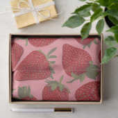 Rode en Roze Aardbeien Patroon Tissuepapier (Geschenk)