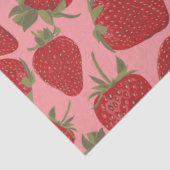 Rode en Roze Aardbeien Patroon Tissuepapier (Detail)