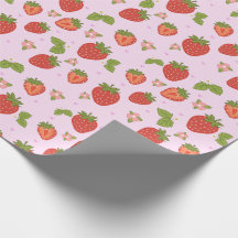 Rode en roze aardbeienpatroon cadeaupapier