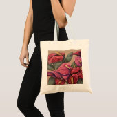 Rode en roze anthurium canvas tas (Voorkant (product))