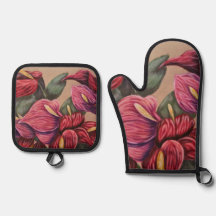 Rode en roze anthurium ovenhandset