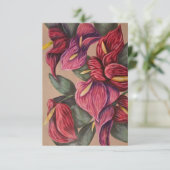 rode en roze anthuriumkaart (Staand voorkant)
