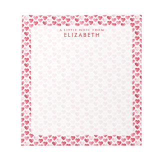 Rode en Roze Aquarel Hart Notitieblok