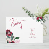 Rode en roze Baby shower Kaart (Staand voorkant)