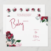 Rode en roze Baby shower Kaart (Voorkant / Achterkant)