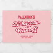 Rode en Roze Bachelorette Champagne Sparkling Wijnetiket (Enkel label)