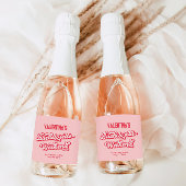 Rode en Roze Bachelorette Champange Sparkling Wijnetiket