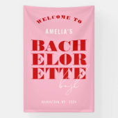 Rode en Roze Bachelorette-weekend Spandoek (Verticaal)