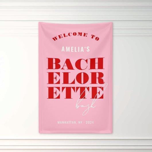 Rode en Roze Bachelorette-weekend Spandoek