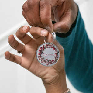 Rode en roze bloem met sleutelhanger. sleutelhange sleutelhanger