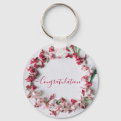 Rode en roze bloem met sleutelhanger. sleutelhange sleutelhanger (Voorkant)