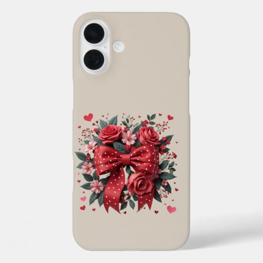 Rode en roze bloemen coquette boog Case-Mate iPhone case (Achterkant)