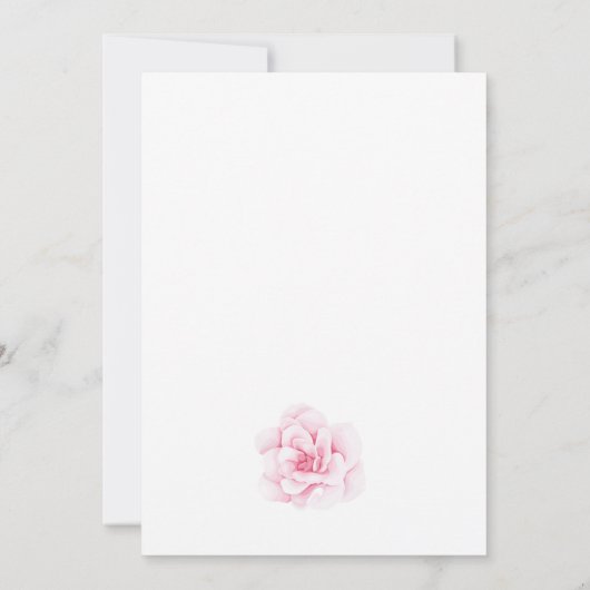 Rode en Roze Bloemen Rustiek Elegante Witte Huweli Kaart (Achterkant)