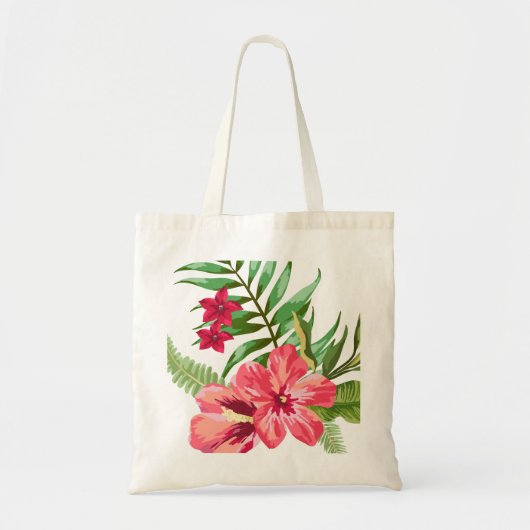 Rode en roze bloemen tote bag (Voorkant)