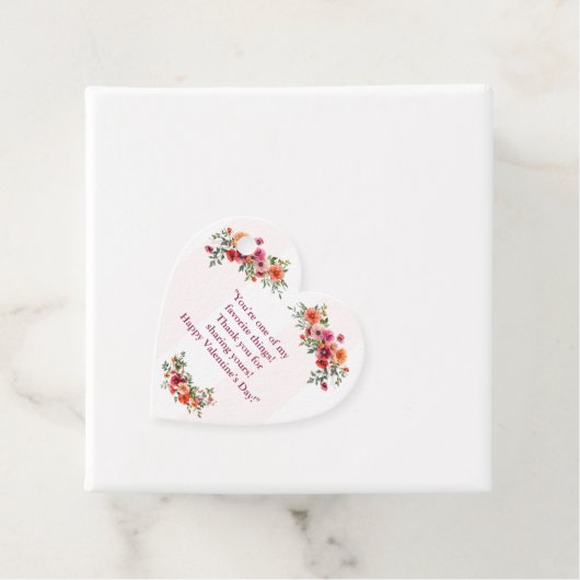 Rode en roze Bloemen Valentijns Bedankjes Labels (In situ)