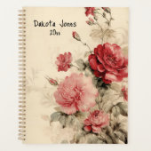 Rode en Roze Bloemen Waterverf Rozen Planner (Voorkant)
