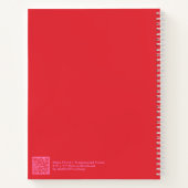 Rode en Roze Bloemengrote Transparante Frame Notitieboek (Achterkant)