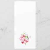 Rode en Roze Bloemige Bruidsdouche Menu (Achterkant)