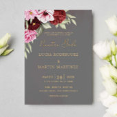 Rode en Roze Bloemstuk Nuestra Boda Kaart