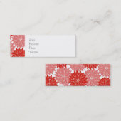 Rode en roze bloesems Floral afdrukken Mini Visitekaartje (Voorkant / Achterkant)