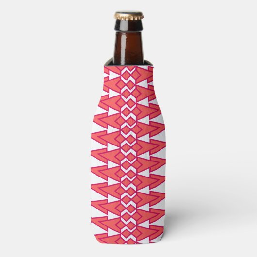 Rode en roze Bowties Flesjeskoeler (Fles Voorkant)