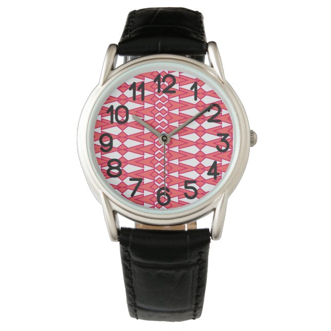 Rode en roze Bowties Horloge (Voorkant)