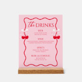 Rode en Roze Cherry Bow Vrijgezellenfeest Drink Ba Acryl Bord (Voorkant)
