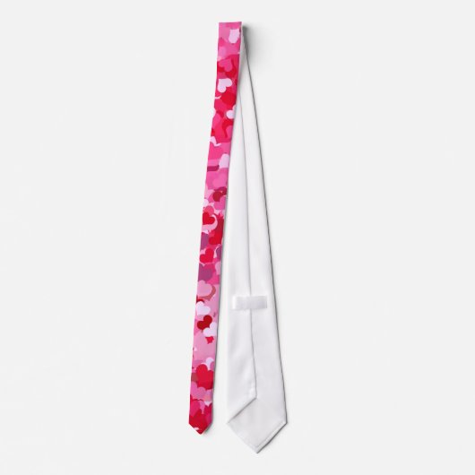 Rode en roze Confetti harten Stropdas (Achterkant)