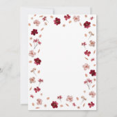 Rode en Roze Crème, Bloemen bruiloft uitnodiging (Achterkant)