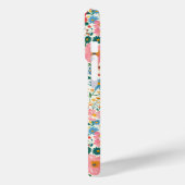 Rode en Roze Ditsy Bloemen Monogram Case-Mate iPhone Case (Achterkant / Links)