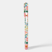 Rode en Roze Ditsy Bloemen Monogram Case-Mate iPhone Case (Achterkant / Links)